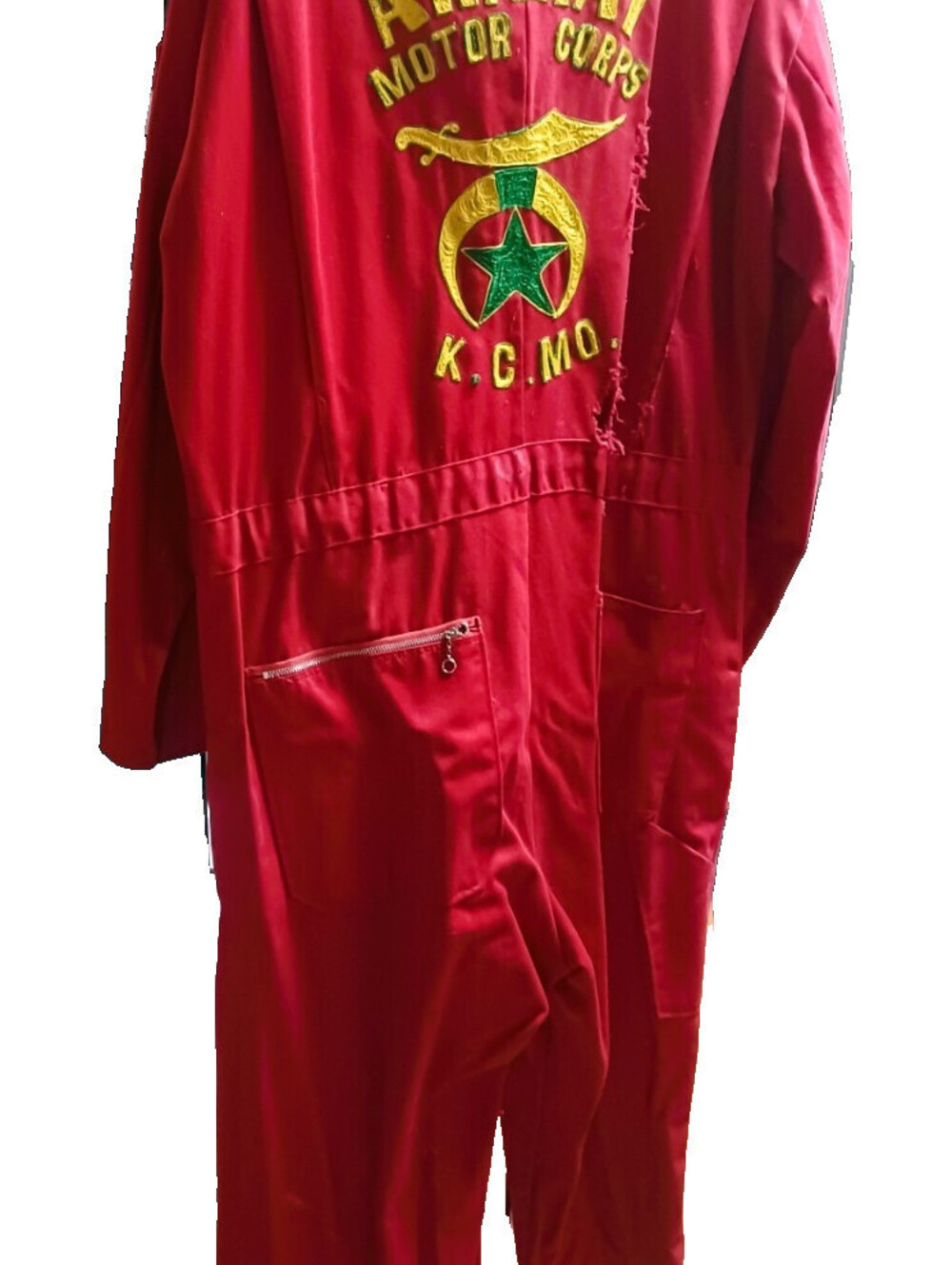vintage Shriners Ararat Motor Corps red coveralls mens 44R